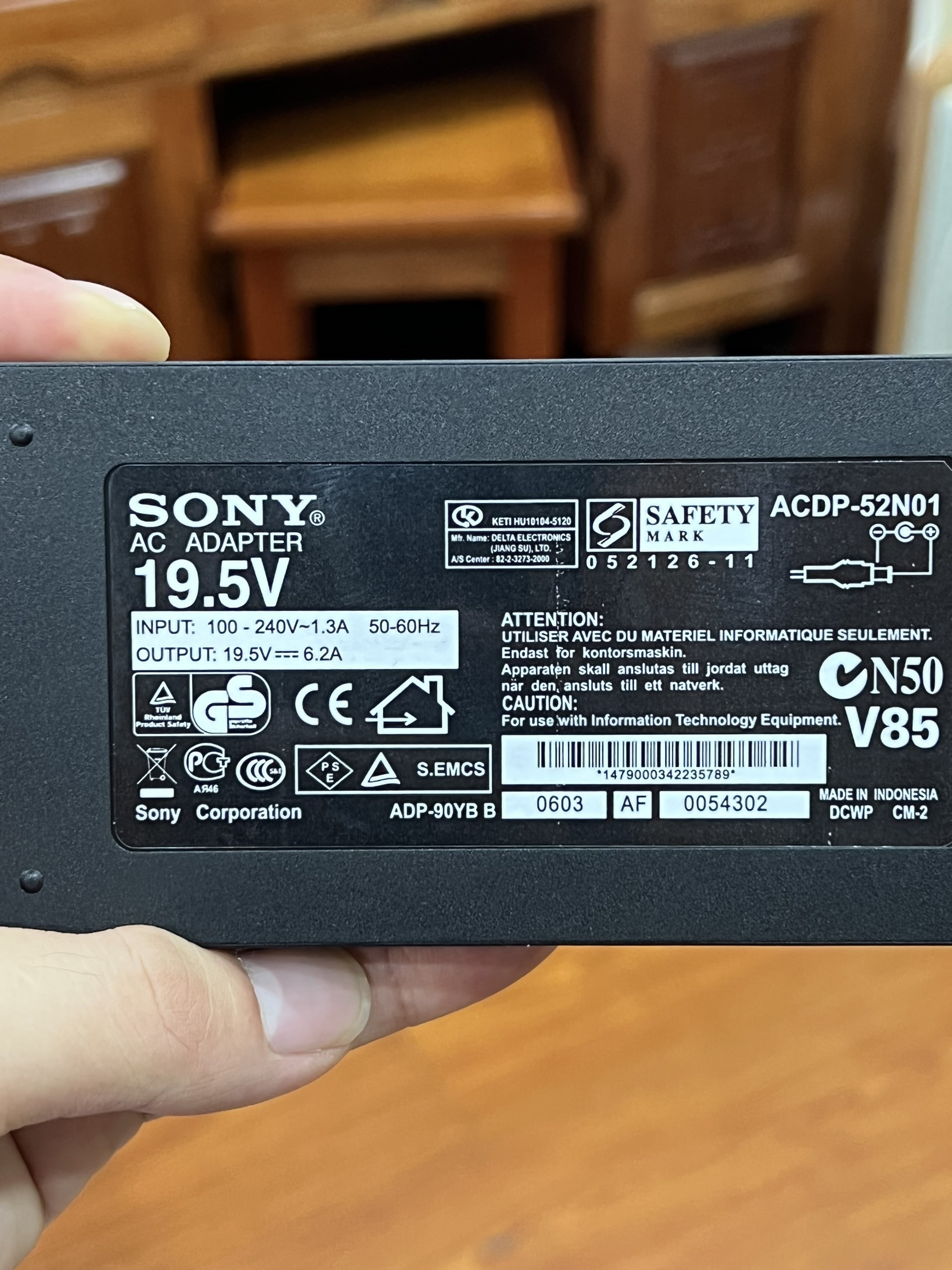 ADAPTER TIVI SONY 19,5V – 6.2A