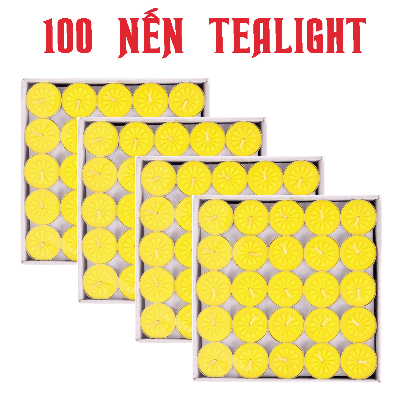 [HCM]Hộp 100v Cháy đến 4h Nến Tealight ko mùi ko khói - Nến xông tinh dầu spa - Nến thả hoa đăng - Nến khử mùi - Nến hâm nóng trà - Nến cúng sao