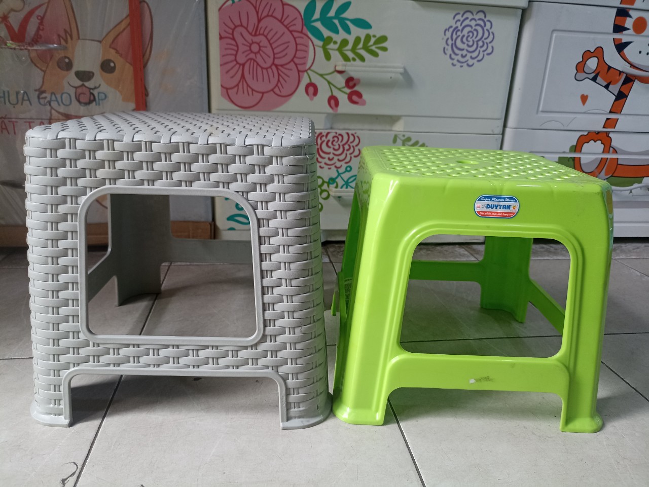 Ghế lùn giả mây đan kiểu