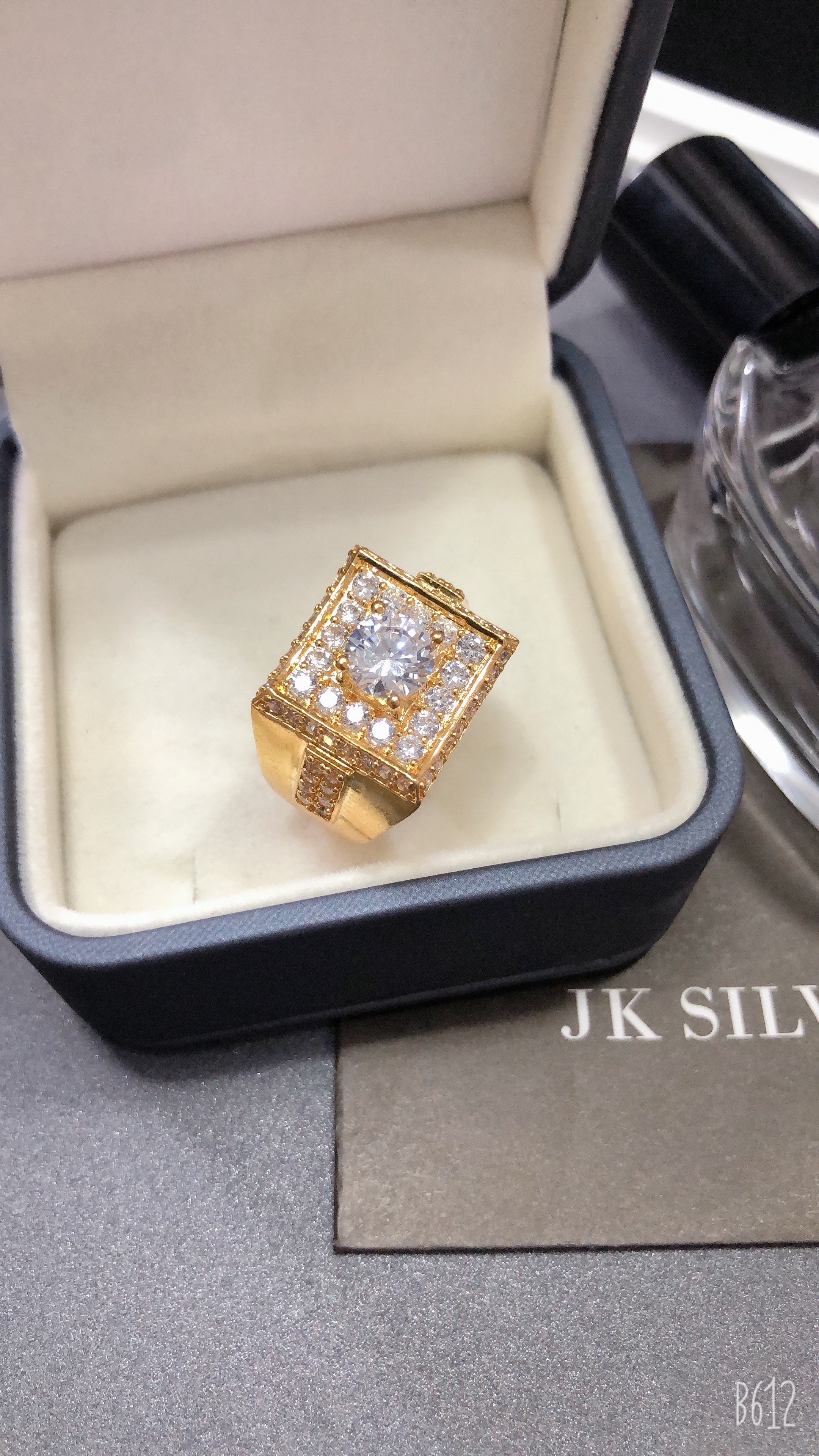 Nhẫn bạc nam đính đá cao cấp JK Silver