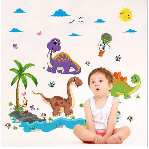 Decal dán tường khu vườn khủng long