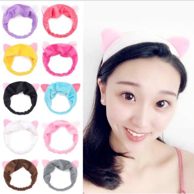 [HCM]Băng Đô Nhung Tai Mèo Rửa Mặt Cat Ears