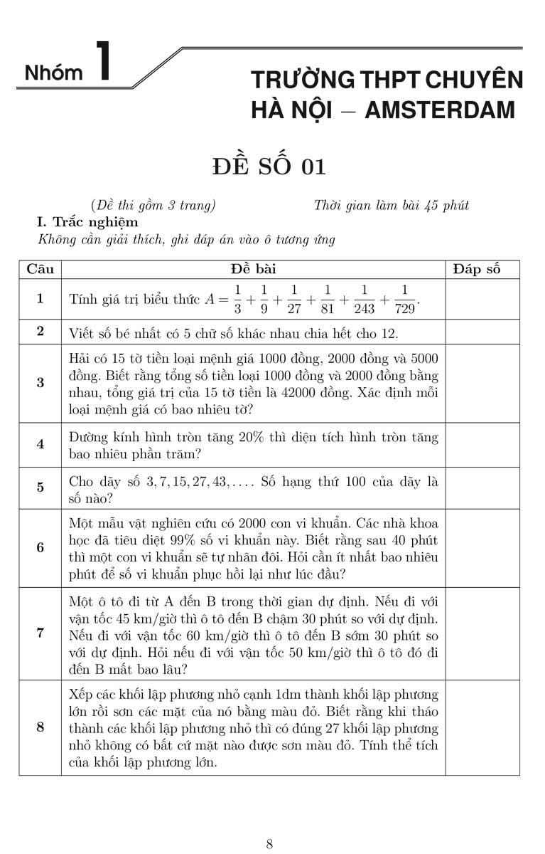 Chinh phục Đề thi vào lớp 6 Môn Toán