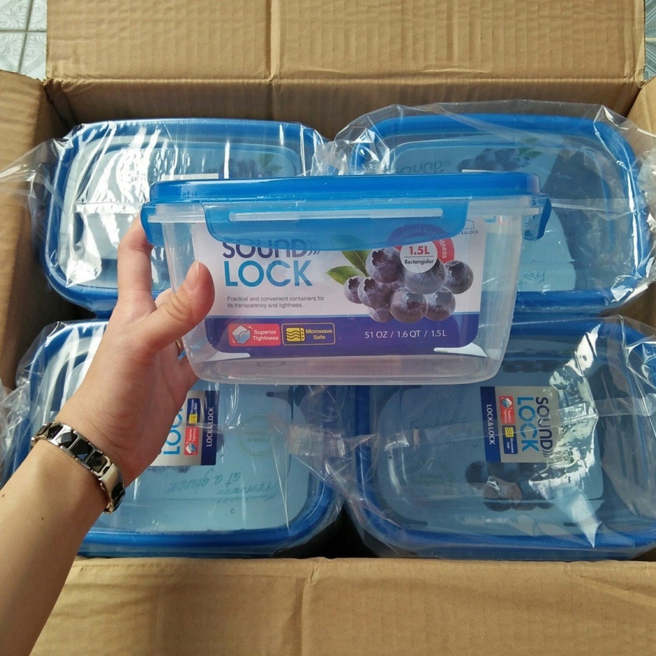 COMBO 5 HỘP NHỰA LOCK & LOCK SOUND LOCK 1.5L