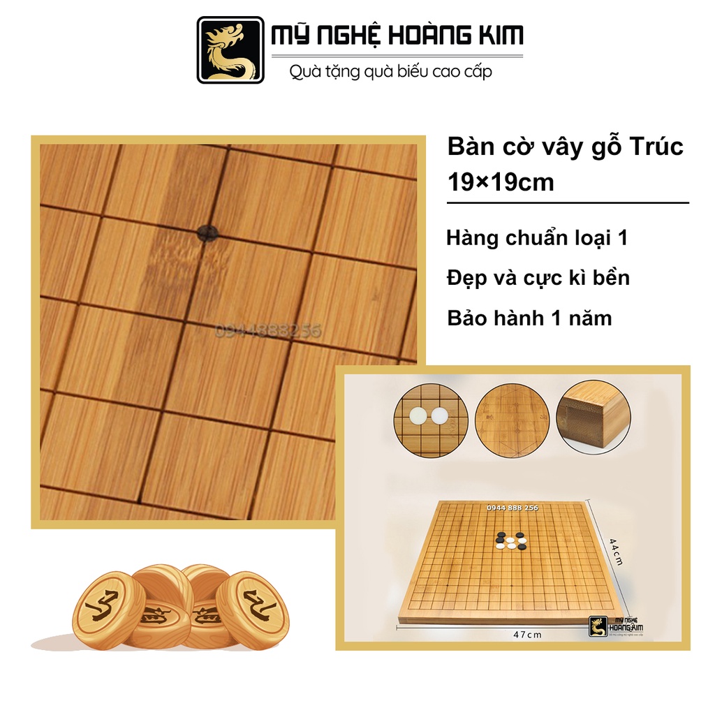 [FREESHIP] Bàn Cờ Vây Gỗ Trúc 19x19 Cao Cấp HK31 Chống Thấm Nước, Thân Thiện Với Môi Trường, Đường Kẻ Khắc Laser Tinh Xảo - Mỹ Nghệ Hoàng Kim