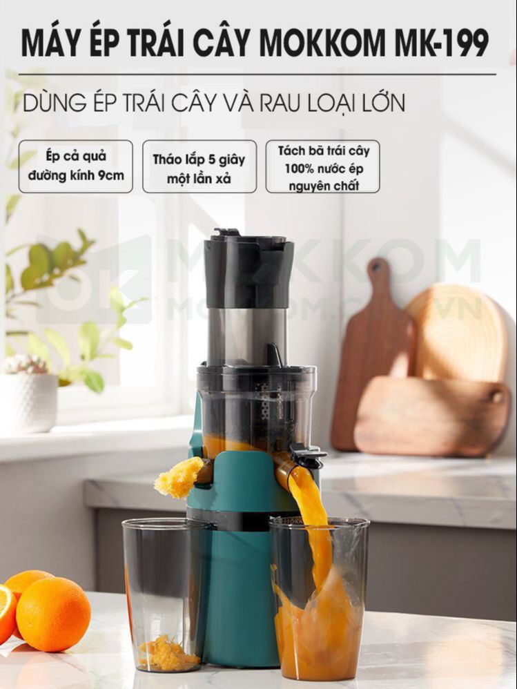 Máy Ép Chậm Mokkom MK-199 Hàng Chính Hãng