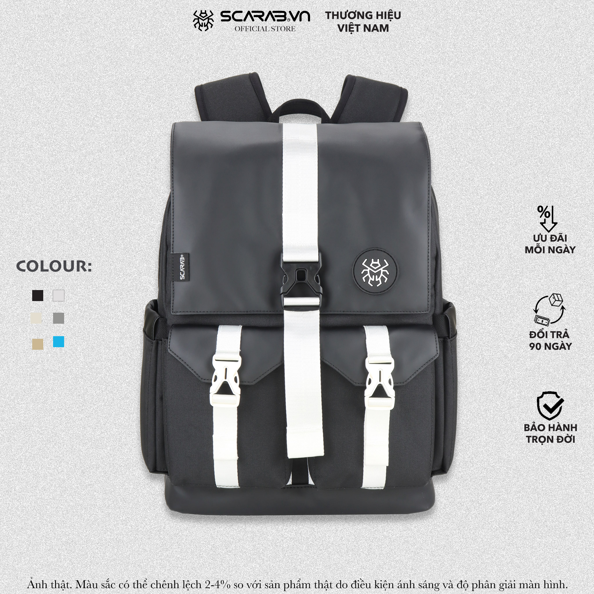 Balo Size Lớn SCARAB - STURDY Backpack Unisex - Logo Tròn