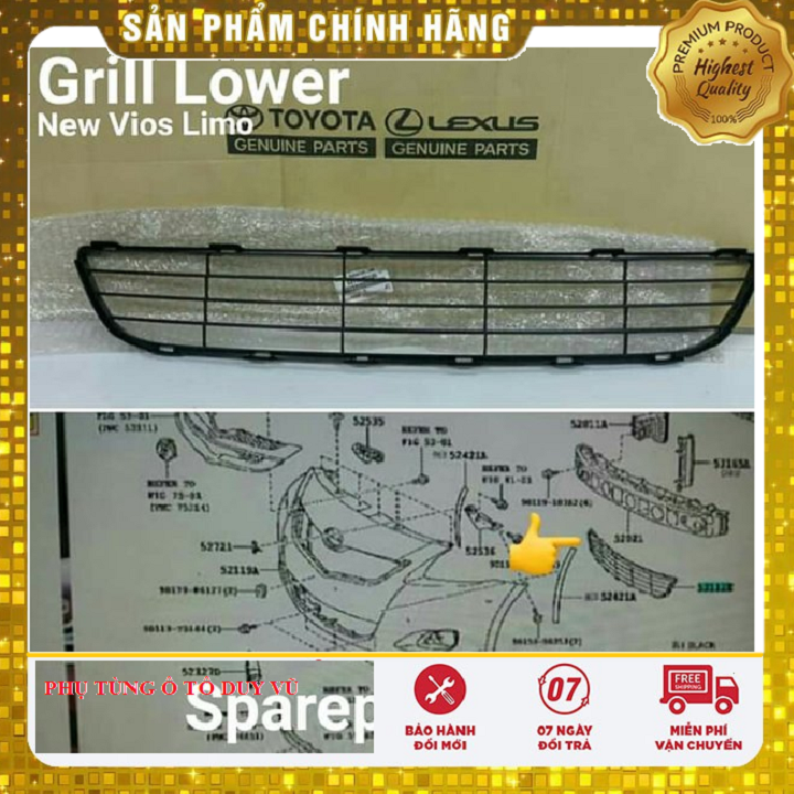 LƯỚI GIÓ CẢN TRƯỚC TOYOTA VIOS 2008 - 2013