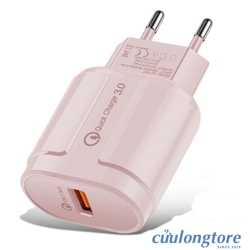 Củ sạc nhanh 18W Quick Charge 3.0 samsun iphon cục sạc nhanh xiaomi 3.0 chính hãng cốc sạc nhanh android cute dễ thương shop Cửu Long