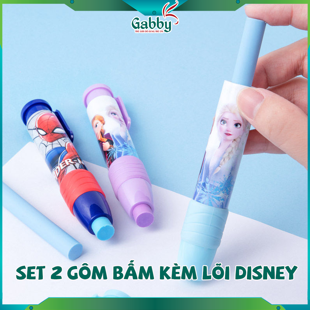 SET 2 GÔM BẤM KÈM LÕI DISNEY (HELLO KITTY/ SPIDERMAN/ ELSA) - GABBY STORE