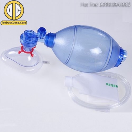 Bóng bóp Ambu cấp cứu oxy tập thở [người lớn, trẻ em]