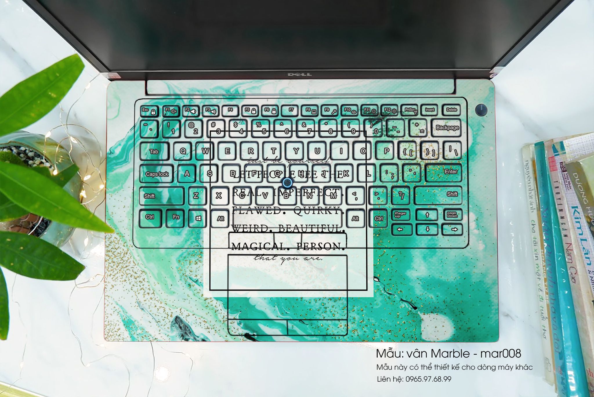 Decal Skin dán Laptop VAIO mẫu vân Marble (inbox mã máy cho shop)
