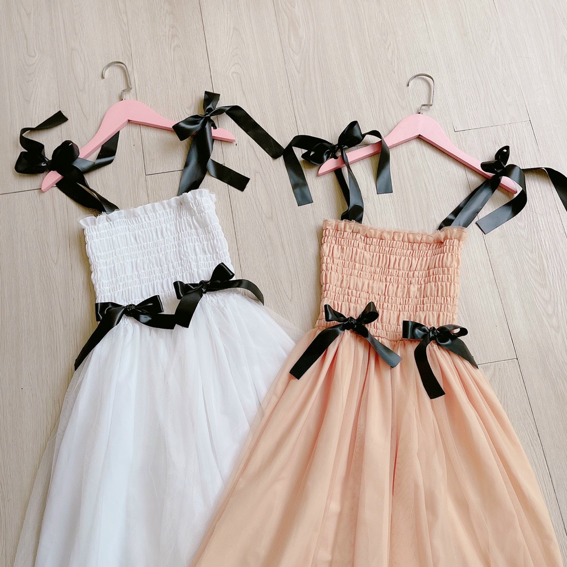 Đầm Lưới Đính Nơ,Đầm 2 Dây Phối Nơ,LY STORE