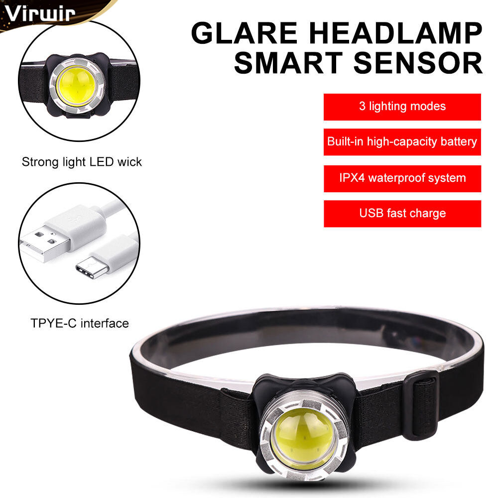 【Hot Sales】VIRWIR LED Small Mini Headlight Red and White Light Work Light 3 Lighting Modes Rechargeable Outdoor Lighting Strong Light Small Headlight 100000LM