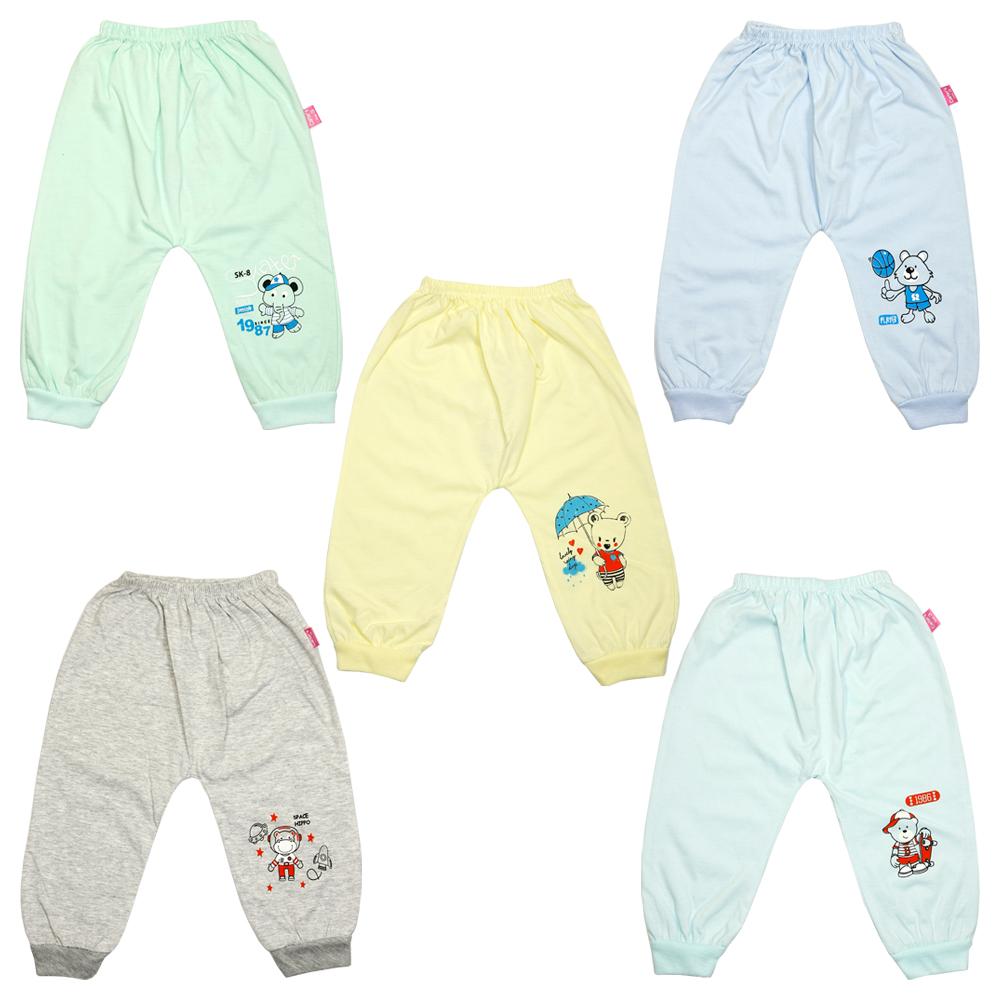 Combo 5 Quần thu đông HÀNG ĐẸP chất cotton mềm mịn co giãn cho bé trai bé gái từ 3-10kg - QD-  TK0750 - quần dài cho bé quần thu đông cho bé