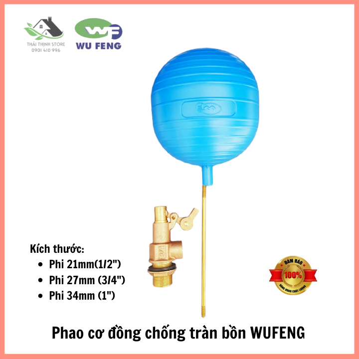 Van Phao Cơ Đồng Ngắt Nước Tự Động WUFENG WF331 Phi 21mm Phi 27mm Phi 34mm