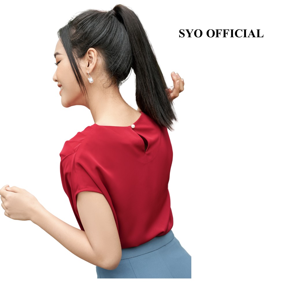 Áo Sơ Mi Lụa Lệch Vai Xếp Nếp A2006-21