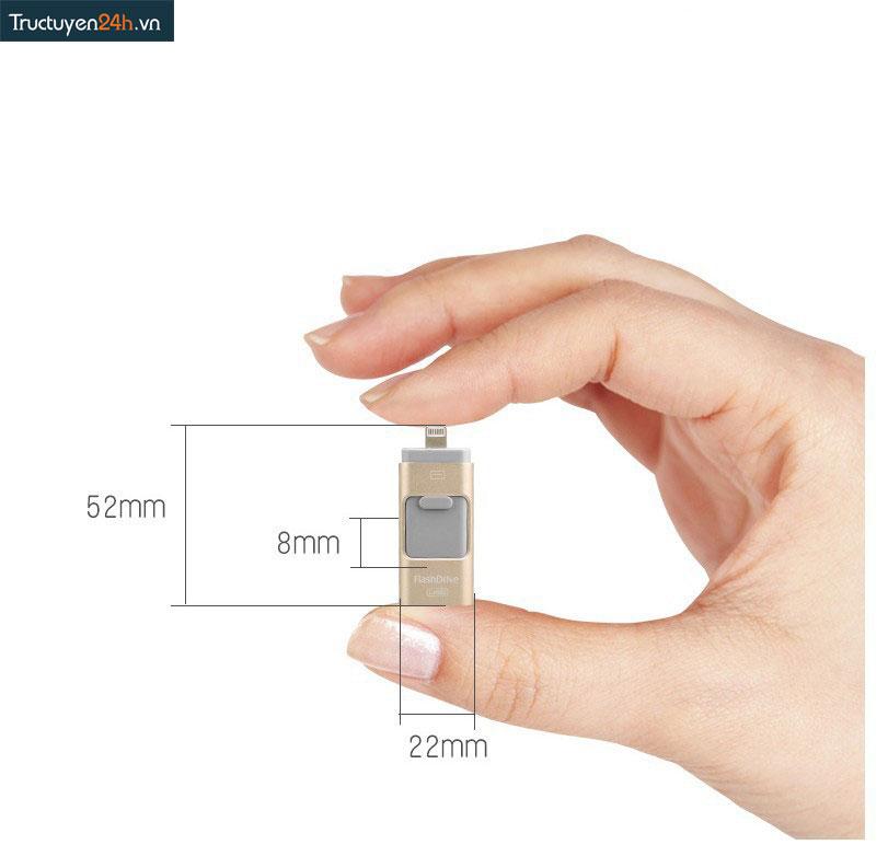 Ổ Cứng Di Động Flash Drive 32GB Dành Cho Iphone, IPad, IPod, Android Và PC(HỒNG)