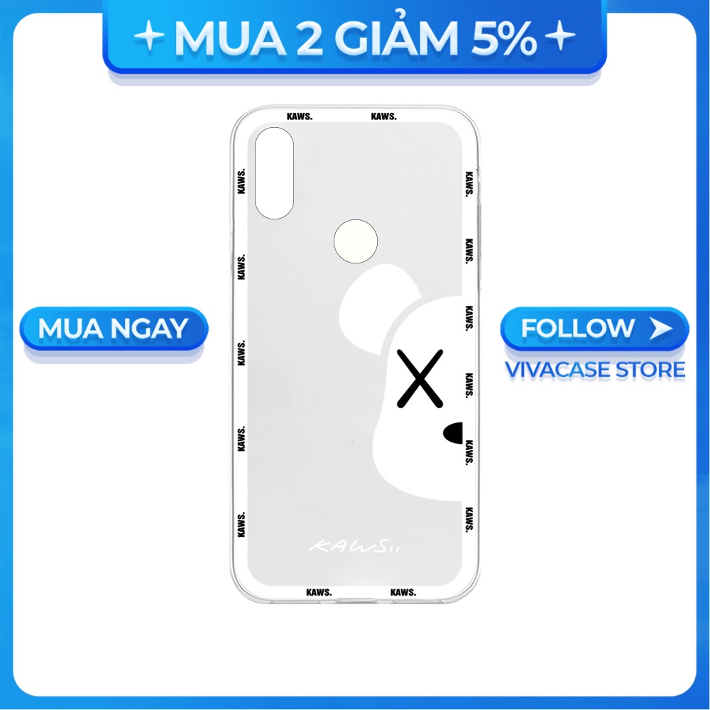 Ốp lưng vsmart joy 3/joy 4/active 3/bee 3/live/...dẻo trong in hình kaws viền