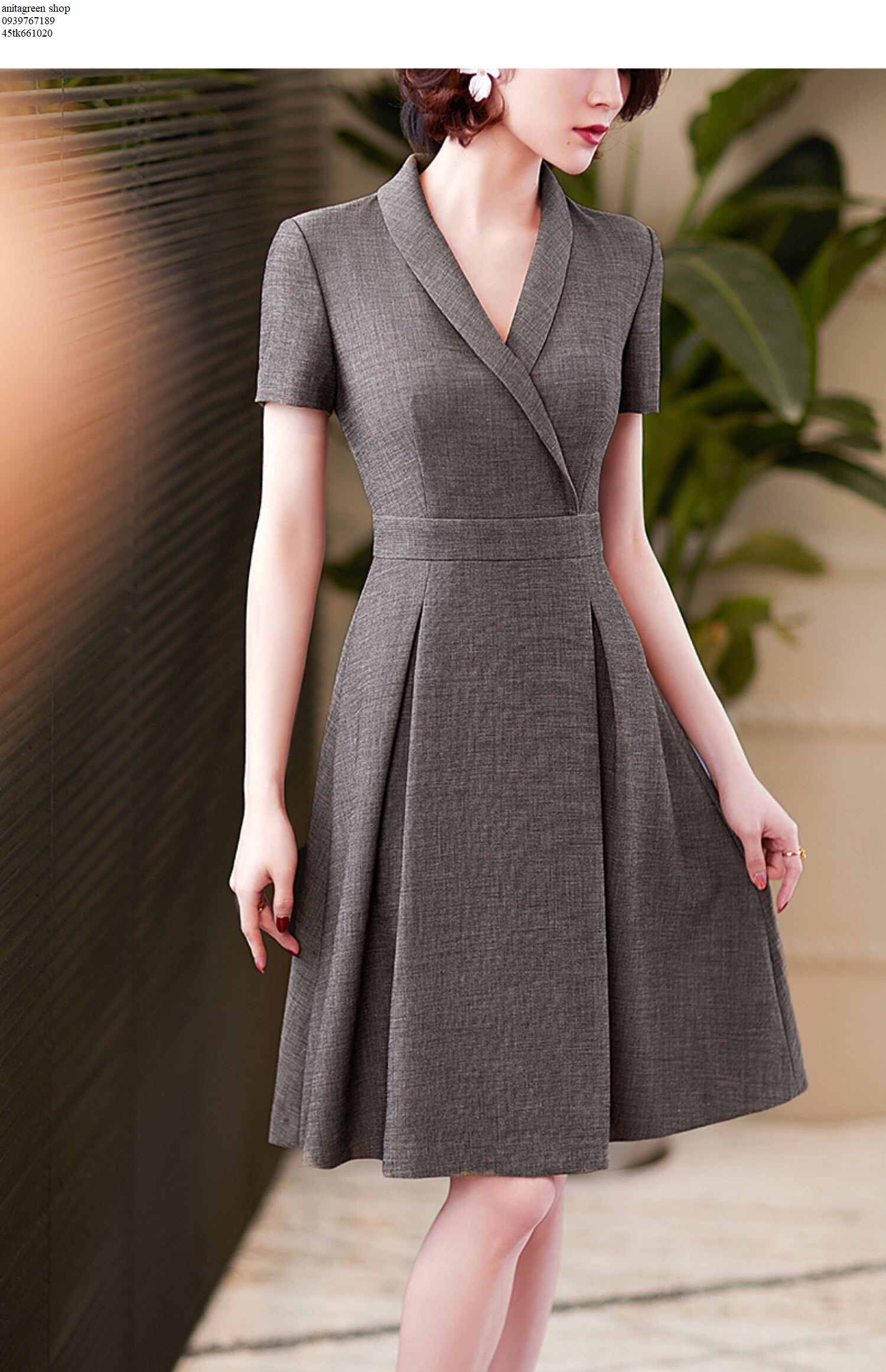 tk661020-ĐẦM XÒE CỔ VEST SANG TRỌNG