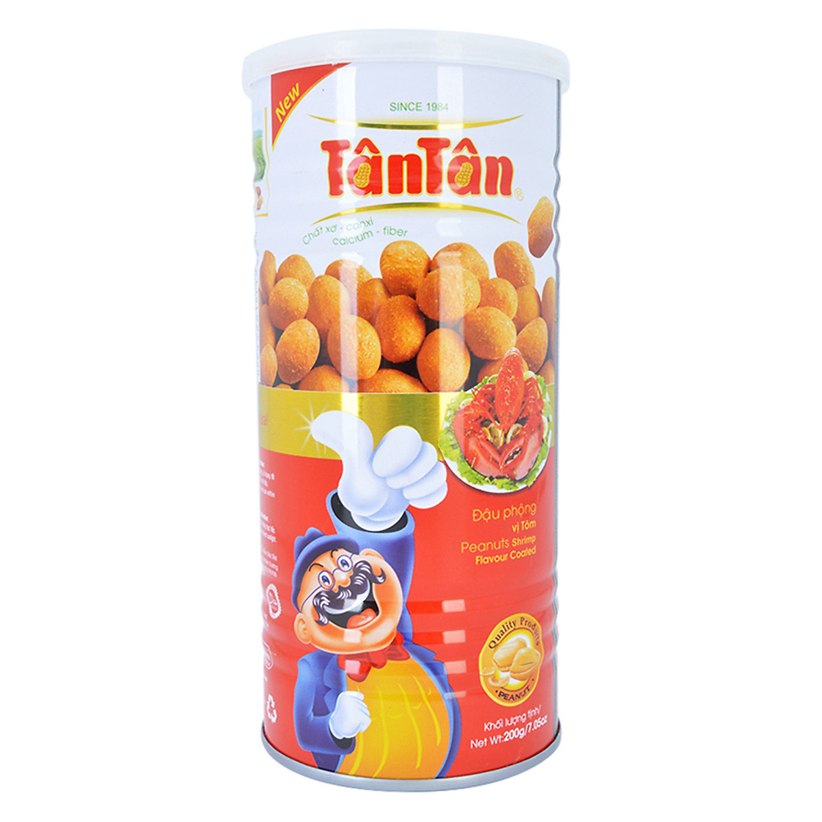 Combo 4 lon Đậu phộng vị Tôm Tân Tân 200g