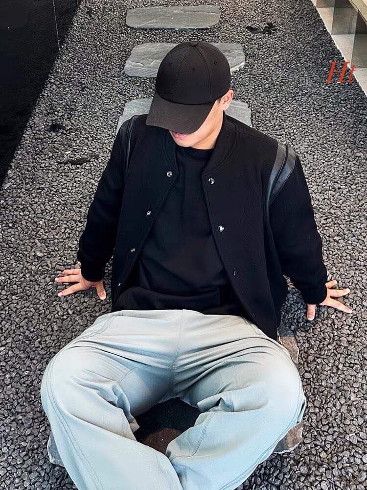 Áo Khoác Bomber Ted.dy Nam Nữ dạ phối da