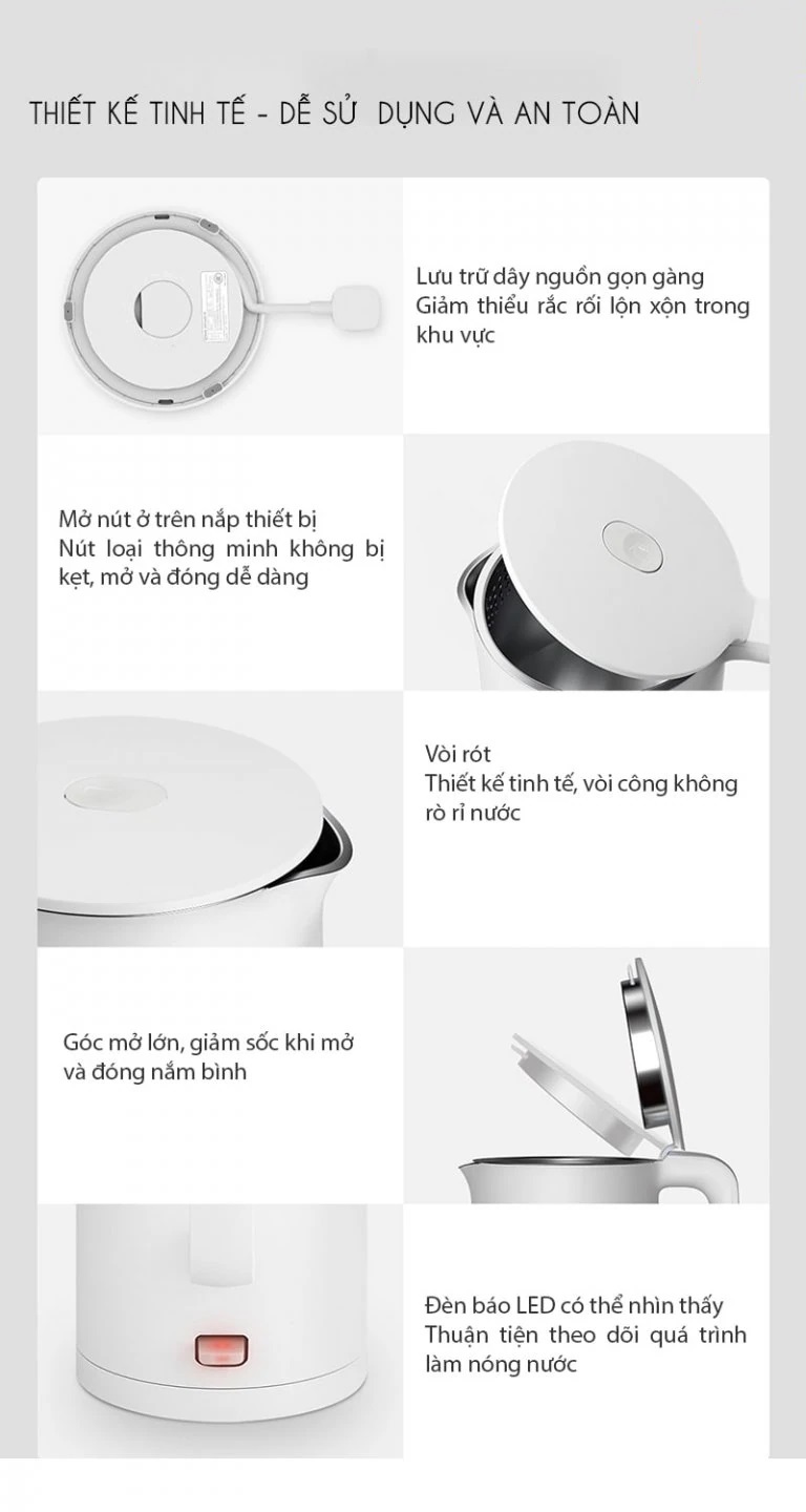 Ấm siêu tốc Xiaomi 1A chính hãng