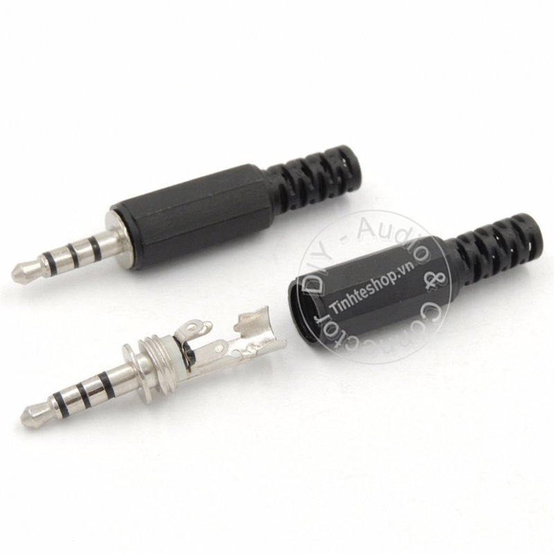Đầu hàn jack cắm audio 3.5mm stereo 4 nấc TRRS vỏ nhựa OD5mm 1 chiếc