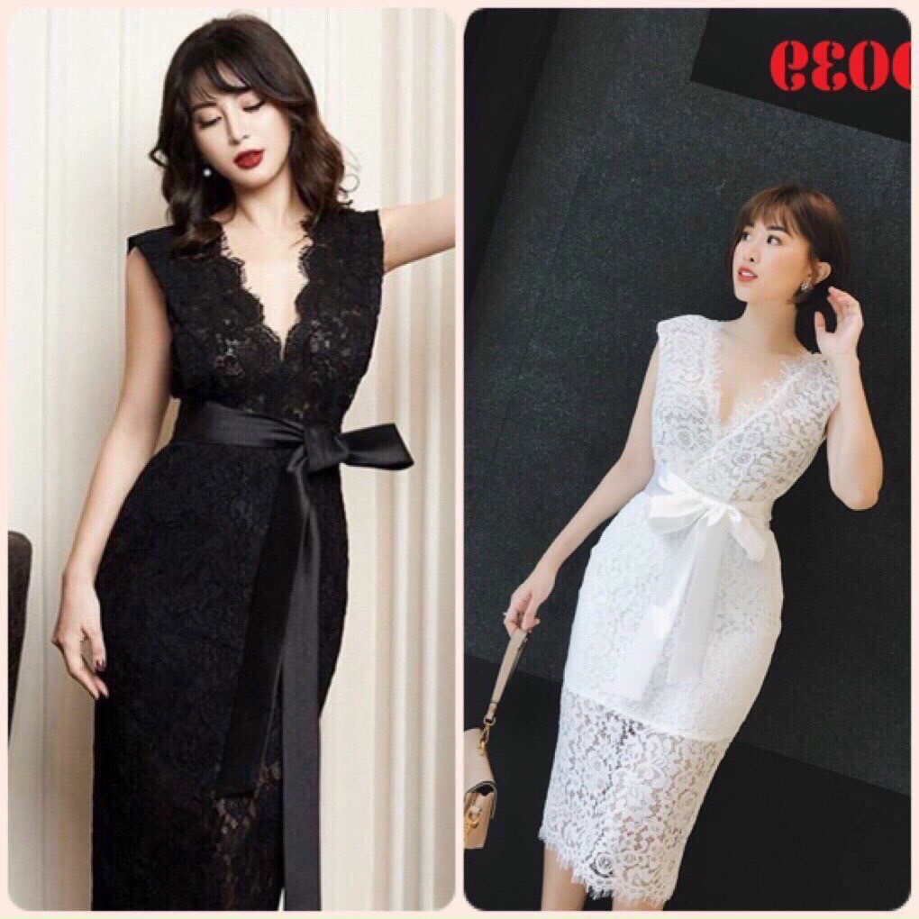 Đầm body ren cổ tim thiết kế mới cực tinh tế cực quyến rũ cho phái đẹp