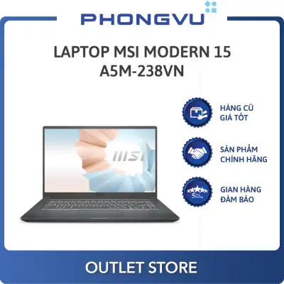 Laptop MSI Modern 15 A5M-238VN (AMD Ryzen 5 5500U) (Xám) - Laptop cũ