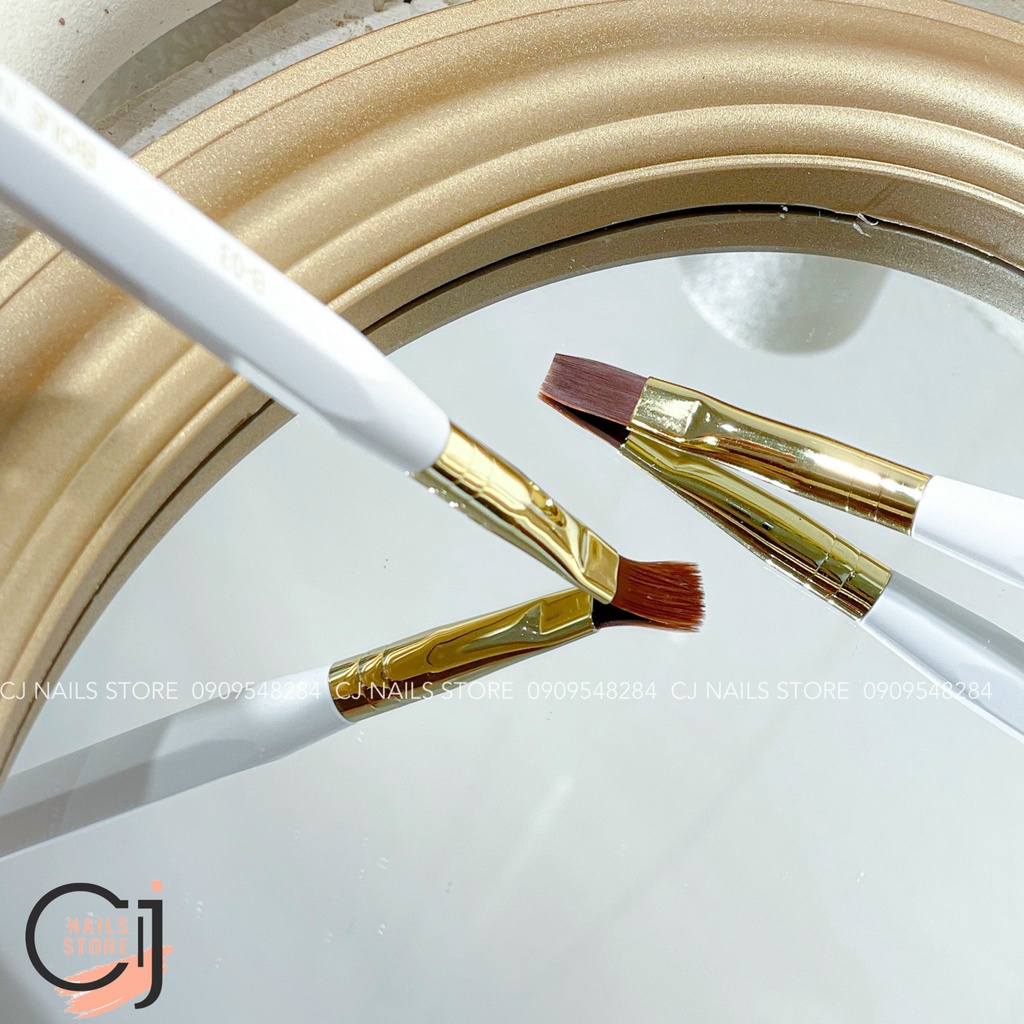 {CJ Nails Store} Cọ đắp gel đầu vuông lông cọ cao cấp