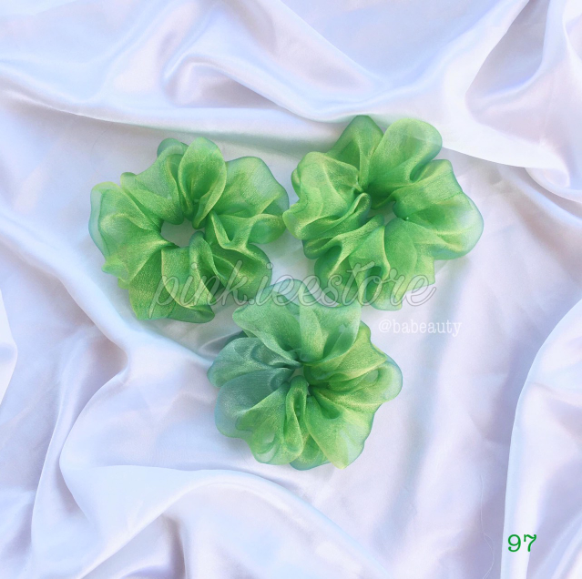 SCRUNCHIES VON KÍNH XANH ÁNH VÀNG - CỘT TÓC HOTTREND
