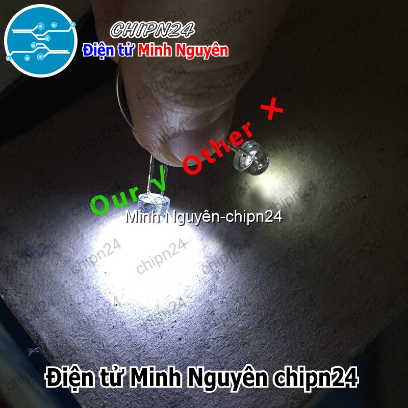 [10 con] (TK5) Led 5mm Lùn Tim Lớn (Đỏ/Vàng/Xanh Lá/Dương/Trắng/Ấm) - [Chọn Loại] - HHH.00232