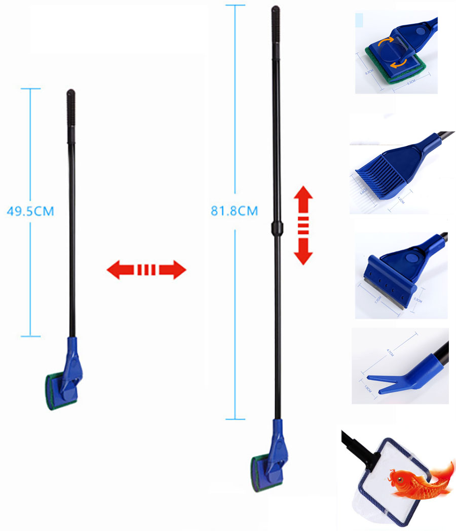 CÂY DỌN BỂ CÁ 5 TRONG 1 CÁN DÀI