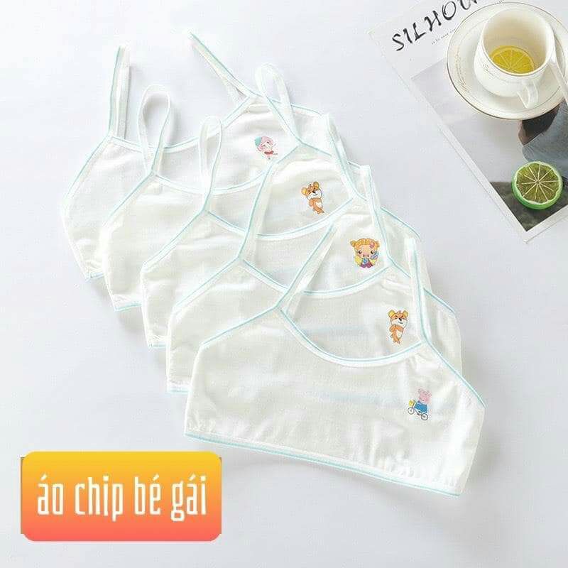 Set 5 áo lá mặc trong cho bé gái mới lớn (dưới 30kg)