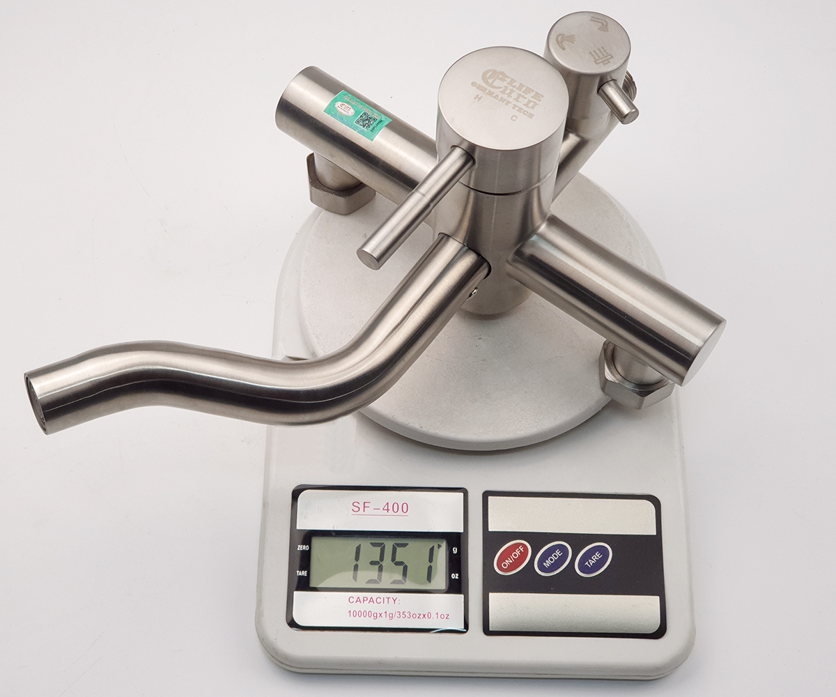 Bộ sen cây tắm đứng nóng lạnh Inox SUS 304 Eurolife EL-S918 3 chức năng, dùng tốt, không han rỉ ở môi trường nước phèn hay nhiễm mặn (Trắng vàng)