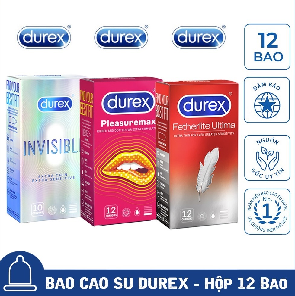 3 Hộp Bao cao su nam nữ Invisible Extra Thin cực siêu mỏng + Pleasuremax gân gai + Fetherlite Ultima siêu mỏng [Che tên SP 100%]