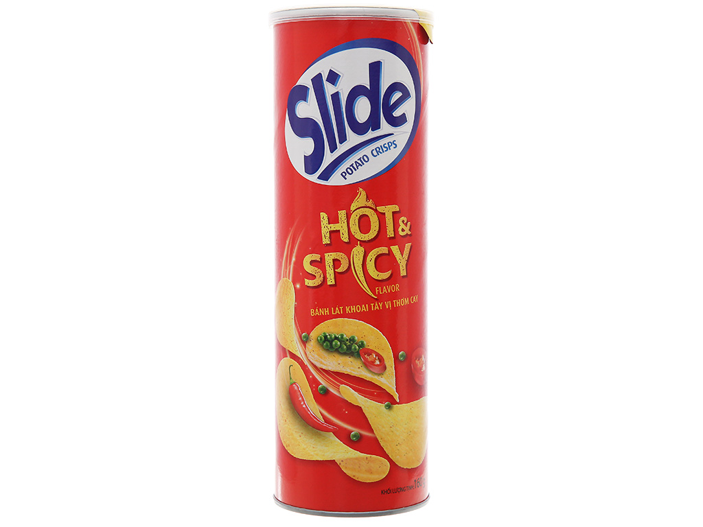 Bánh lát khoai tây Slide lon 160g (vị thơm cay/vị tự nhiên/vị thịt nướng/gà nướng), bánh khoai tây, snack khoai tây, giòn thơm, đậm đà, Bách hoá Minh Anh
