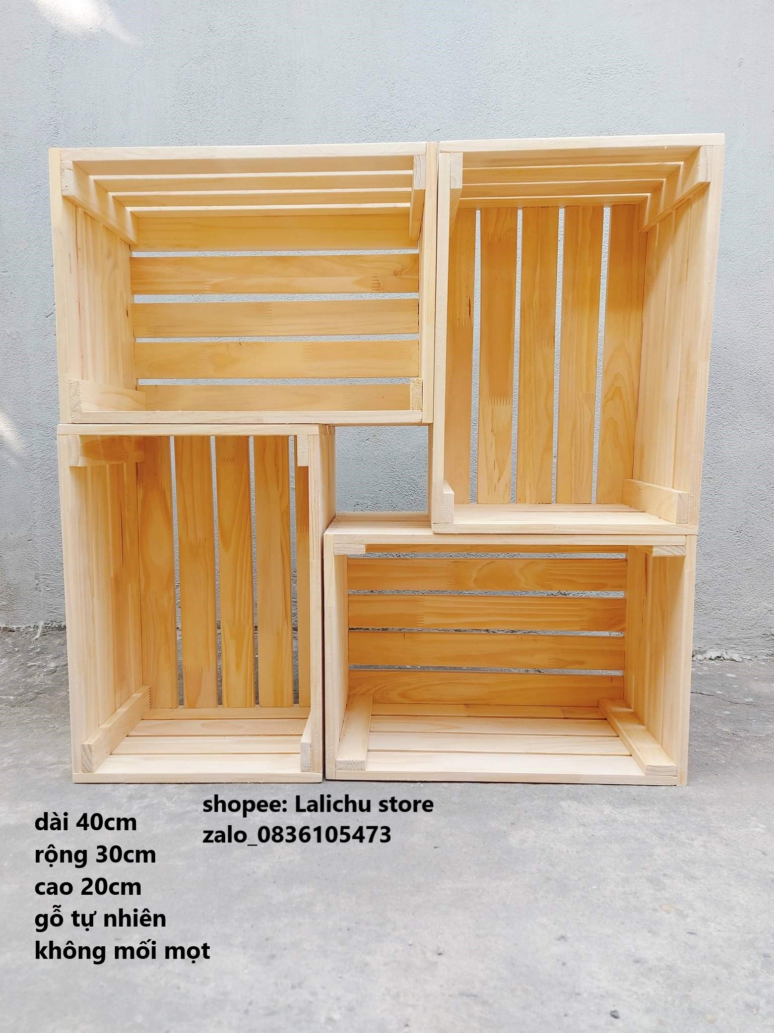 Thùng gỗ pallet, kệ gỗ pallet decor