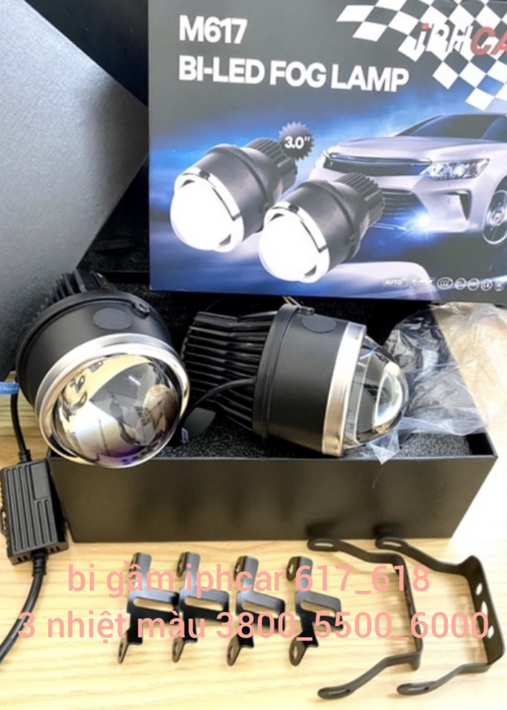 led bi cầu mini cos vàng pha trắng chân h4 12w