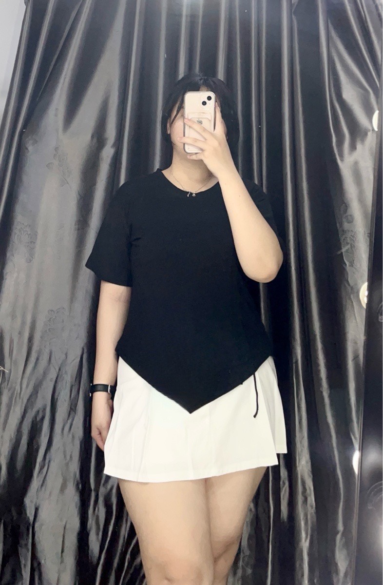 Áo Thun BIGISZE kiểu rút dây 1 bên ( mẫu shop tự chụp ).