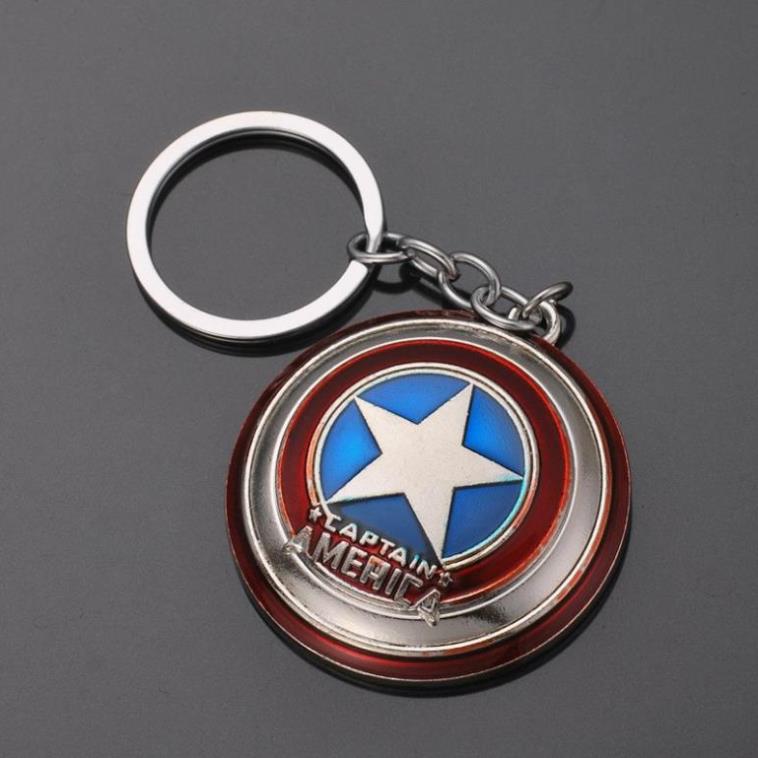Móc khóa 💕𝑭𝑹𝑬𝑬𝑺𝑯𝑰𝑷💕 Móc khóa siêu anh hùng hình ngôi sao, inox hình khiên captain 9605