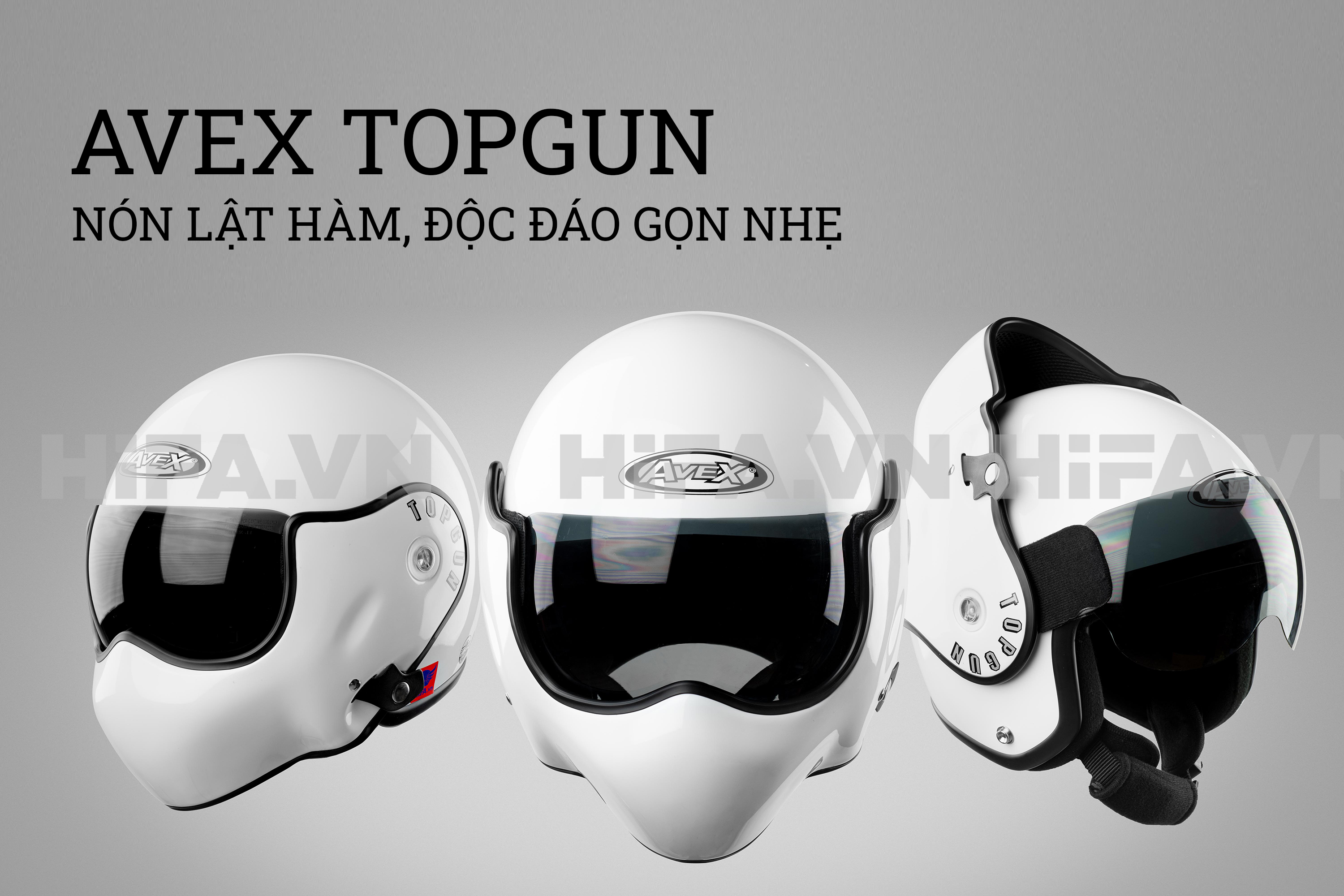 Mũ Bảo Hiểm Fullface Lật Hàm Avex Topgun