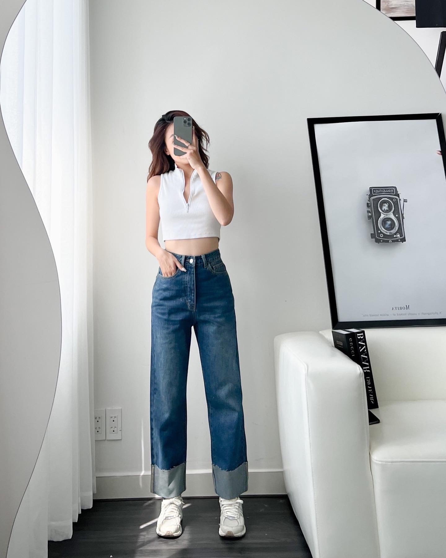 Quần Jeans suôn lật lai nhiều màu AfterBefore
