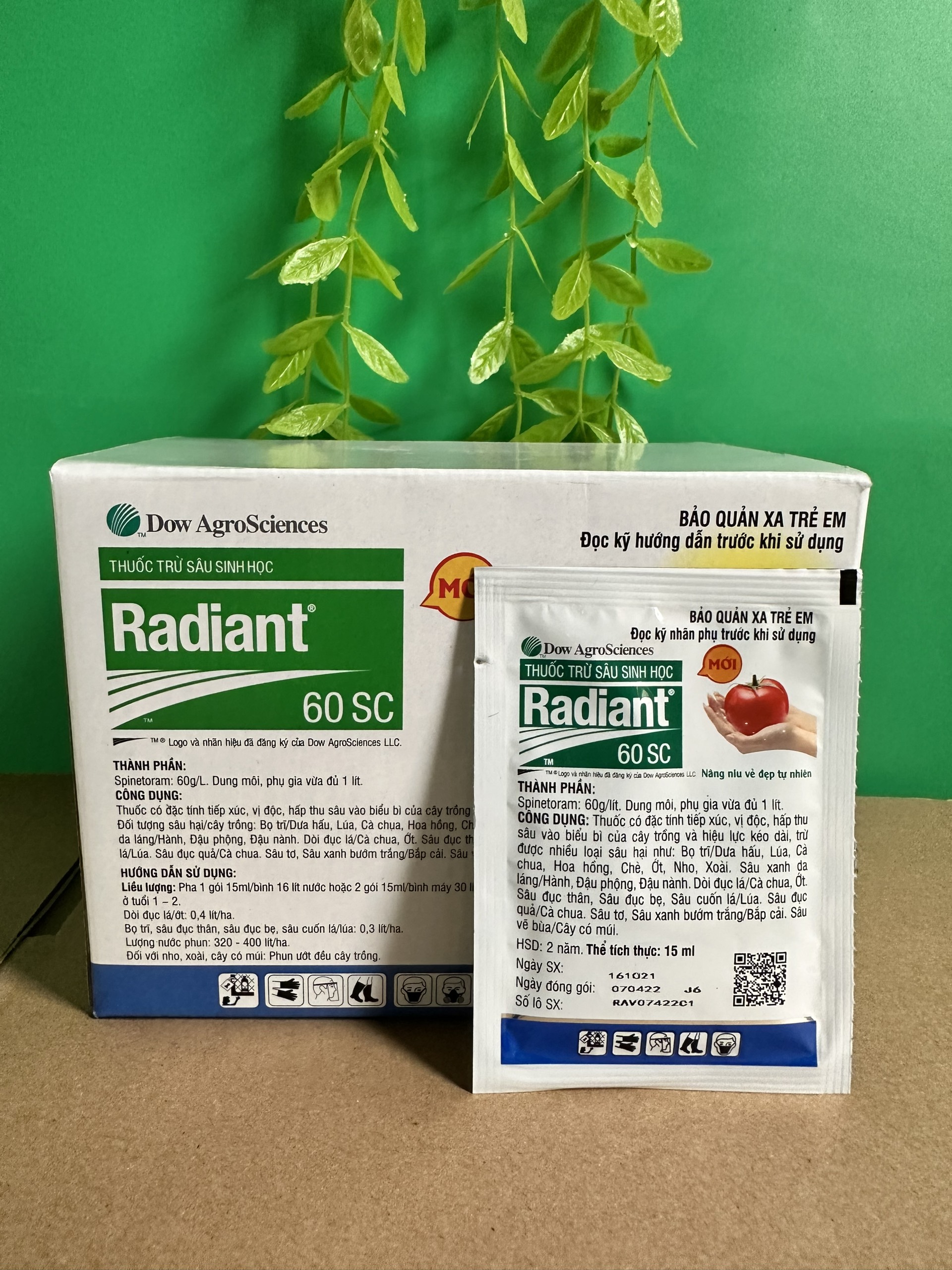 Radiant 60SC gói 15ml chế phẩm trừ sâu, bọ trĩ dành cho hoa lan hoa hồng