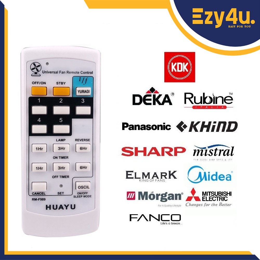 Rm-f989 f989v mtr đa năng quạt điều khiển từ xa tất cả trong 1