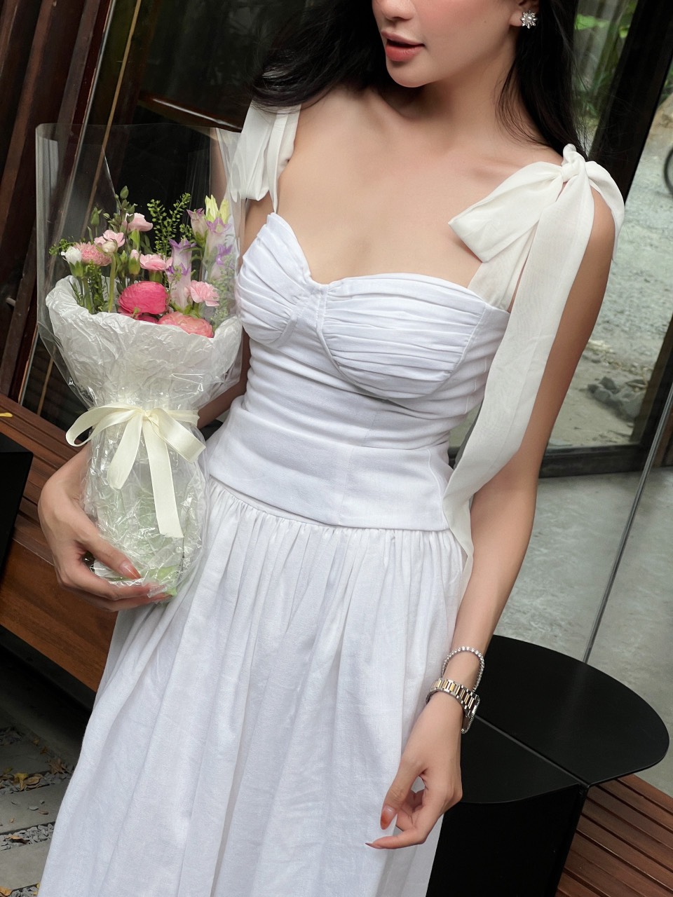 Áo cúp ngực cột dây nơ Muse Top, AO56, Ladie Studio