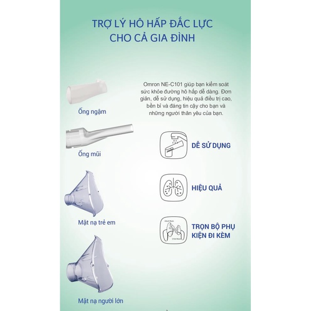 [CHÍNH HÃNG] Máy xông khí dung Omron NE-C101 (NEC101) (bảo hành 2 năm)