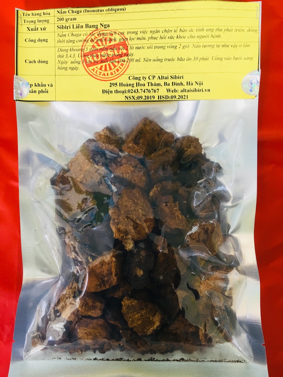 Nấm chaga Nga sibiri  Gói 200 gam
