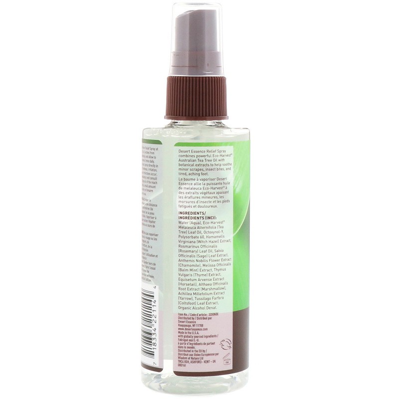 Tinh dầu Tea Tree Oil dạng xịt Desert Essence Relief Spray